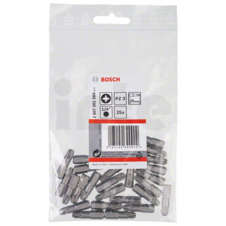 BOSCH Šroubovací bit zvlášť tvrdý Extra-Hart, 25 ks 2607001564