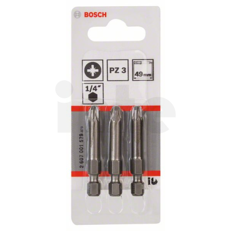 BOSCH Šroubovací bit zvlášť tvrdý Extra-Hart, 3 ks 2607001579