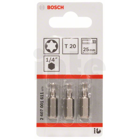 BOSCH Šroubovací bit zvlášť tvrdý Extra-Hart, 3 ks 2607001611