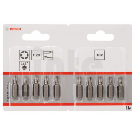 BOSCH Šroubovací bit zvlášť tvrdý Extra-Hart, 10 ks 2607001612