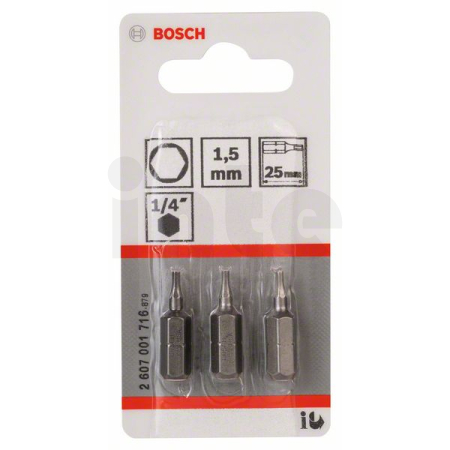 BOSCH Šroubovací bit zvlášť tvrdý Extra-Hart, 3 ks 2607001716