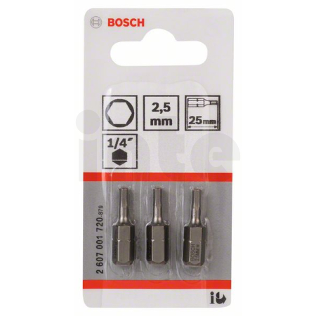 BOSCH Šroubovací bit zvlášť tvrdý Extra-Hart, 3 ks 2607001720