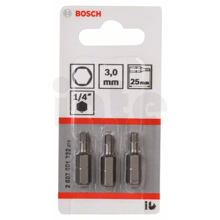 BOSCH Šroubovací bit zvlášť tvrdý Extra-Hart, 3 ks 2607001722