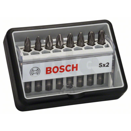 BOSCH Sada šroubovacích nástavců Robust Line, Sx PZ, verze Extra Hard, 8 kusů 2607002557