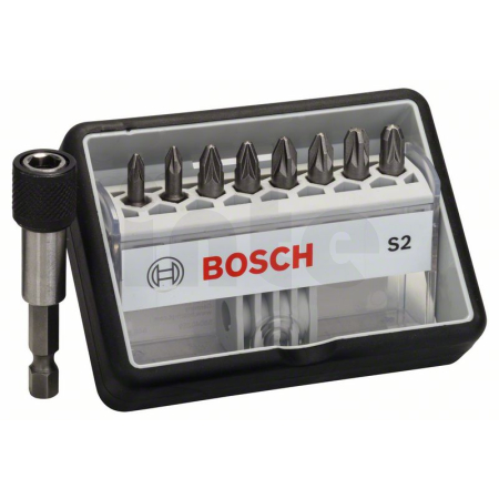 BOSCH Sada šroubovacích nástavců Robust Line, S PZ, verze Extra Hard, 8+1 kusů 2607002561
