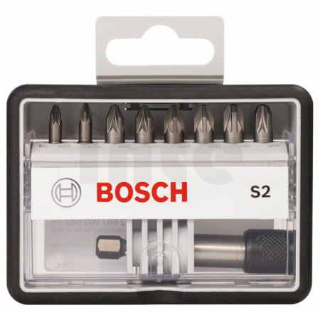 BOSCH Sada šroubovacích nástavců Robust Line, S PZ, verze Extra Hard, 8+1 kusů 2607002561