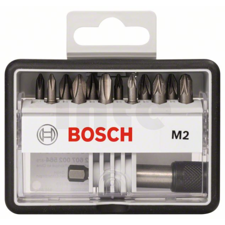 BOSCH Sada šroubovacích nástavců Robust Line, M PH/PZ, verze Extra Hard, 12+1 kusů 2607002564