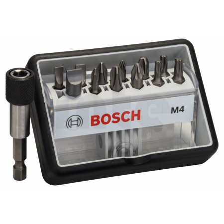 BOSCH Sada šroubovacích nástavců Robust Line, M PH/PZ/T/S, verze Extra Hard, 12+1 kusů 2607002566