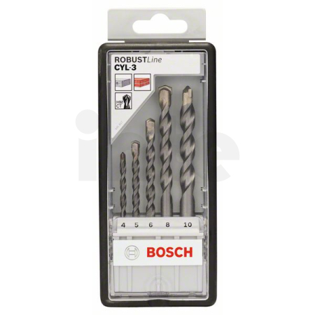BOSCH Sada spirálových vrtáků do betonu CYL-3, Robust Line, 4–10 mm, 5 kusů 2607010524