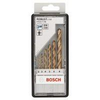 BOSCH Sada spirálových vrtáků do kovu HSS-TiN, Robust Line, 135° 2–8 mm, 6 kusů 2607010530