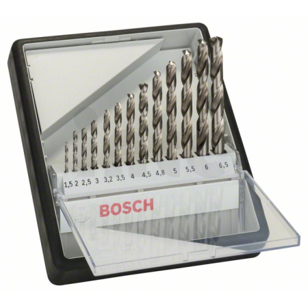 BOSCH Sada spirálových vrtáků do kovu HSS-G, Robust Line, 135° 1,5–6,5 mm, 13 kusů 2607010538