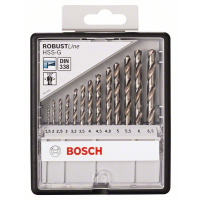 BOSCH Sada spirálových vrtáků do kovu HSS-G, Robust Line, 135° 1,5–6,5 mm, 13 kusů 2607010538