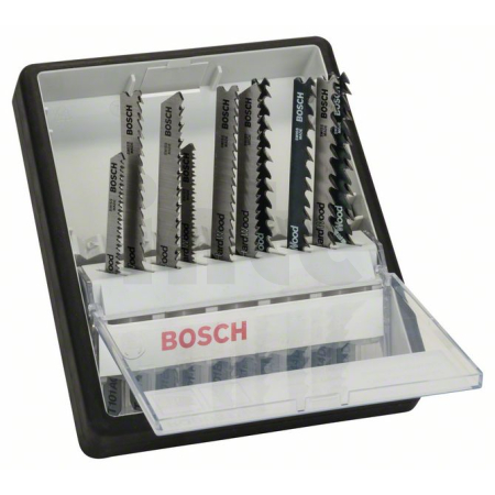 BOSCH 10dílná sada pilových plátků Robust Line, varianta Wood, se stopkou T 2607010540