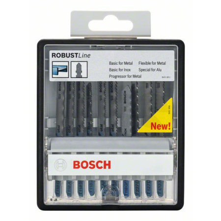 BOSCH 10dílná sada pilových plátků Robust Line, varianta Metal, se stopkou T 2607010541