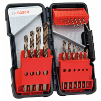 BOSCH 18dílná sada spirálových vrtáků do kovu HSS-Co, Toughbox, DIN 338, 135° 1–10 mm 2607017047