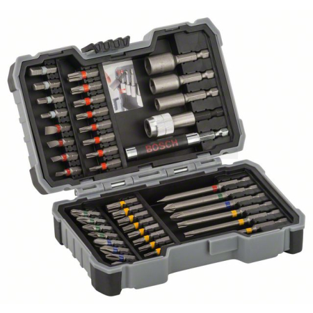BOSCH 43dílná sada bitů a maticových nástavců, se šroubovacím bitem Extra Hard, smíšená PH, PZ, T, SL, H s univerzálním držákem