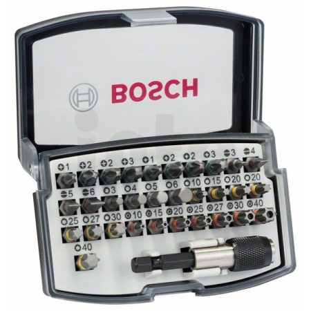 BOSCH 32dílná sada šroubovacích nástavců PH, PZ, H, T s univerzálním držákem Quick Change 2607017319