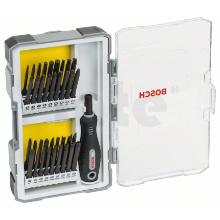 BOSCH Sada 37 kusů šroubovacích nástavců s rukojetí PH, PZ, SL, TH, TQ, H, TW, SP, R a držákem 2607017320