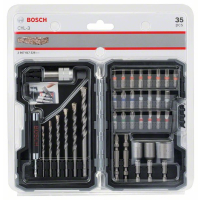 BOSCH 35dílná sada spirálových vrtáků CYL-3 a šroubovacích nástavců Extra Hard, PH, PZ, SL, H, T  2607017326