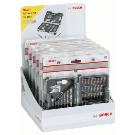 BOSCH 35dílná sada spirálových vrtáků HSS a šroubovacích nástavců Extra Hard, PH, PZ, SL, H, T  2607017327