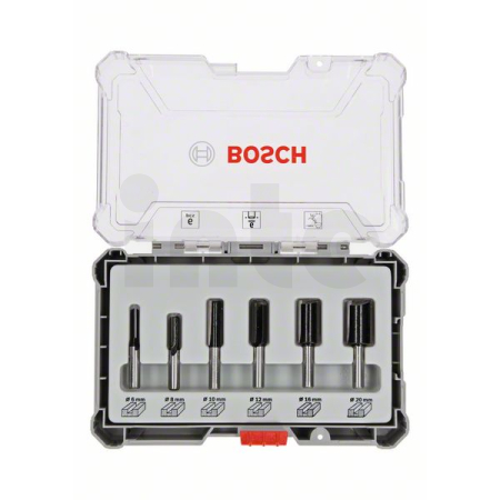 BOSCH Sada fréz, 6 ks, drážkovací frézy s 6mm vřetenem 2607017465