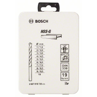 BOSCH 19dílná sada vrtáků do kovu HSS-G, DIN 338, 135° v kovové kazetě, 1–10 mm 2607018726