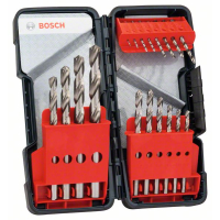 BOSCH Sada spirálových vrtáků do kovu HSS-G, Toughbox, DIN 338, 135° 1–10 mm, 18 kusů 2607019578