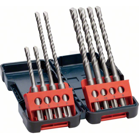 BOSCH 8dílná sada vrtáků do kladiv SDS plus-3, Tough Box, 6–10 mm 2607019902