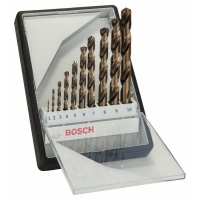 BOSCH 10dílná sada spirálových vrtáků do kovu Robust Line HSS-Co 1–10 mm 2607019925