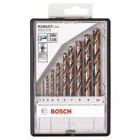 BOSCH 10dílná sada spirálových vrtáků do kovu Robust Line HSS-Co 1–10 mm 2607019925