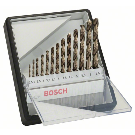 BOSCH 13dílná sada spirálových vrtáků do kovu Robust Line HSS-Co 1,5–6,5 mm 2607019926