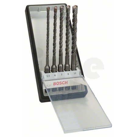 BOSCH 5dílná sada spirálových vrtáků do kladiv Robust Line SDS plus-5, 5,5–10 mm 2607019929