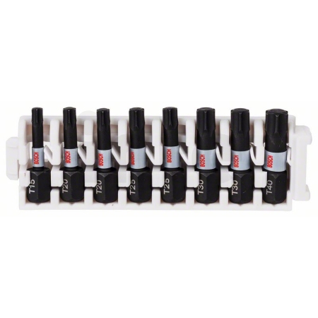 BOSCH 8dílná souprava nástavců Impact Control, 1×T15;2×T20;2×T25;2×T30;1×T40 2608522322