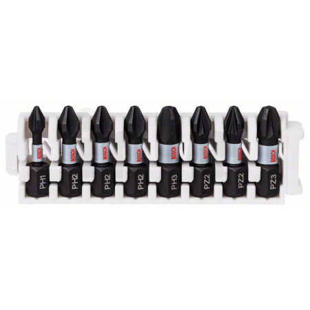 BOSCH 8dílná souprava nástavců Impact Control, 1×PH1;3×PH2;1×PH3;2×PZ2;1×PZ3 2608522323