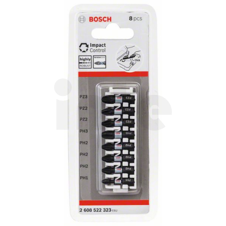 BOSCH 8dílná souprava nástavců Impact Control, 1×PH1;3×PH2;1×PH3;2×PZ2;1×PZ3 2608522323