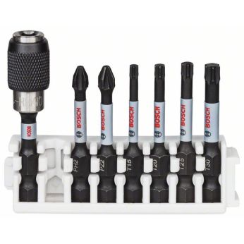 BOSCH Souprava šroubovacích nástavců Impact Control, 7 kusů, 1×PH2;1×PZ2;1×T15;1×T20;1×T25;1×T30 2608522327