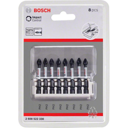 BOSCH Souprava nástavců Impact Control Power Bit, 8 kusů, 8×PH2 2608522330