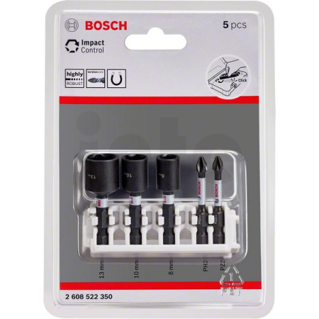 BOSCH Balení šroubovacích a maticových nástavců Impact Control, 5 kusů 2608522350