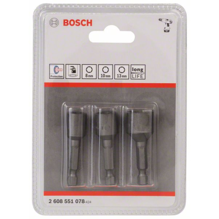 BOSCH Zásobník 3 maticových nástavců 8/10/13 mm 2608551078
