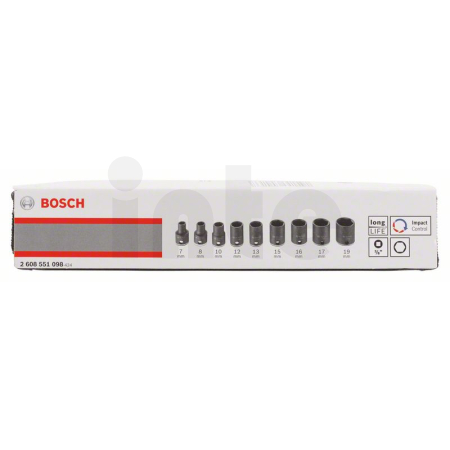 BOSCH 9dílná sada nástavců 7–19 mm 2608551098