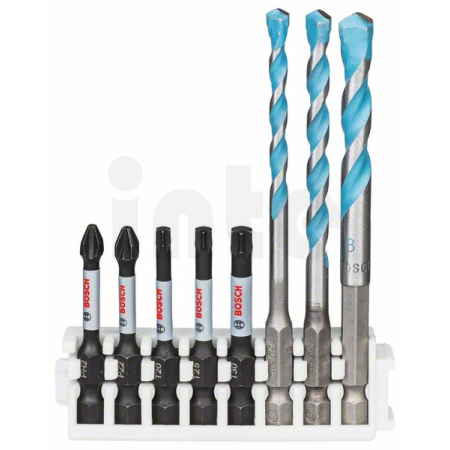 BOSCH Hex-9 MultiConstruction 5/6/8mm; Impact Power Bit 50mm PH2, PZ2, T20, T25, T30 2608577144