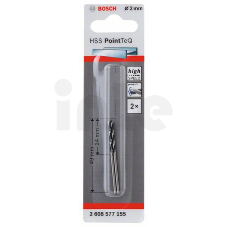 BOSCH Spirálový vrták HSS PointTeQ 2,0 mm, 2 ks 2608577155