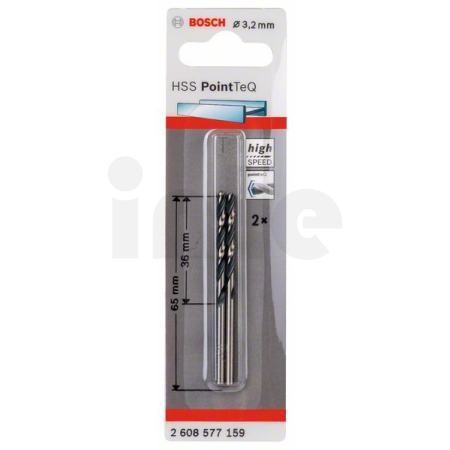 BOSCH Spirálový vrták HSS PointTeQ 3,2 mm, 2 ks 2608577159