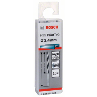BOSCH Spirálový vrták HSS PointTeQ 3,4 mm, 10 ks 2608577202