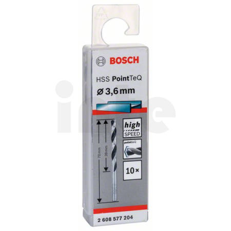 BOSCH Spirálový vrták HSS PointTeQ 3,6 mm, 10 ks 2608577204