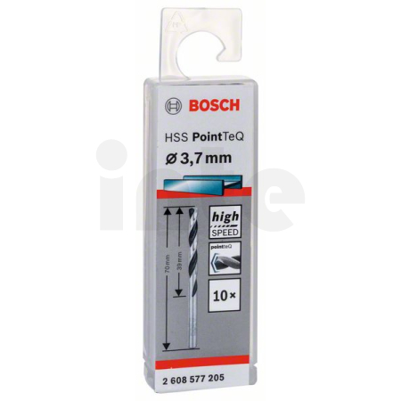 BOSCH Spirálový vrták HSS PointTeQ 3,7 mm, 10 ks 2608577205