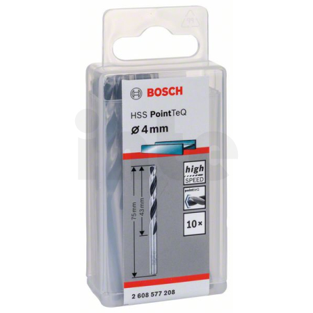 BOSCH Spirálový vrták HSS PointTeQ 4,0 mm, 10 ks 2608577208