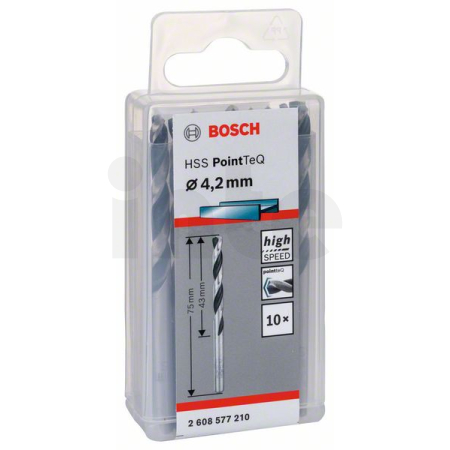 BOSCH Spirálový vrták HSS PointTeQ 4,2 mm, 10 ks 2608577210