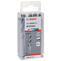 BOSCH Spirálový vrták HSS PointTeQ 4,3 mm, 10 ks 2608577211