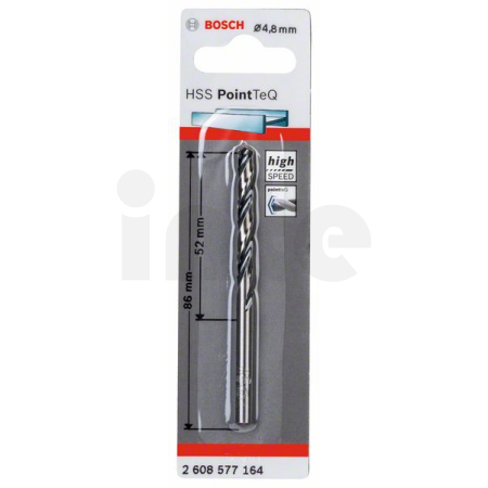 BOSCH Spirálový vrták HSS PointTeQ 4,8 mm 2608577164